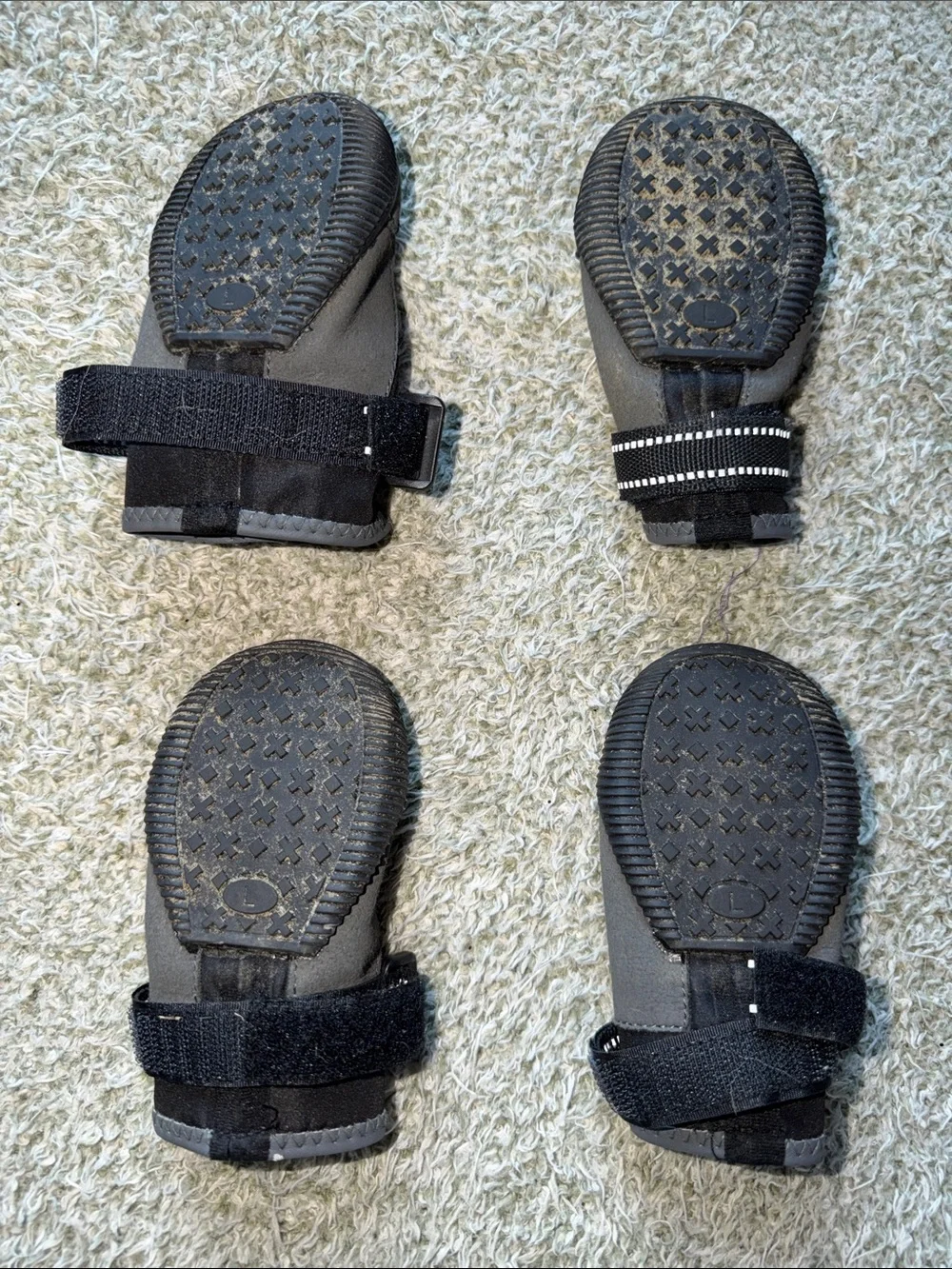 Top Paw Black & Gray Dog Booties with Velcro Straps